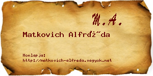 Matkovich Alfréda névjegykártya